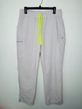 Figs Technical Collection Yola Scrub Pants L Dove Grey Pull On Elastic Drawstrin